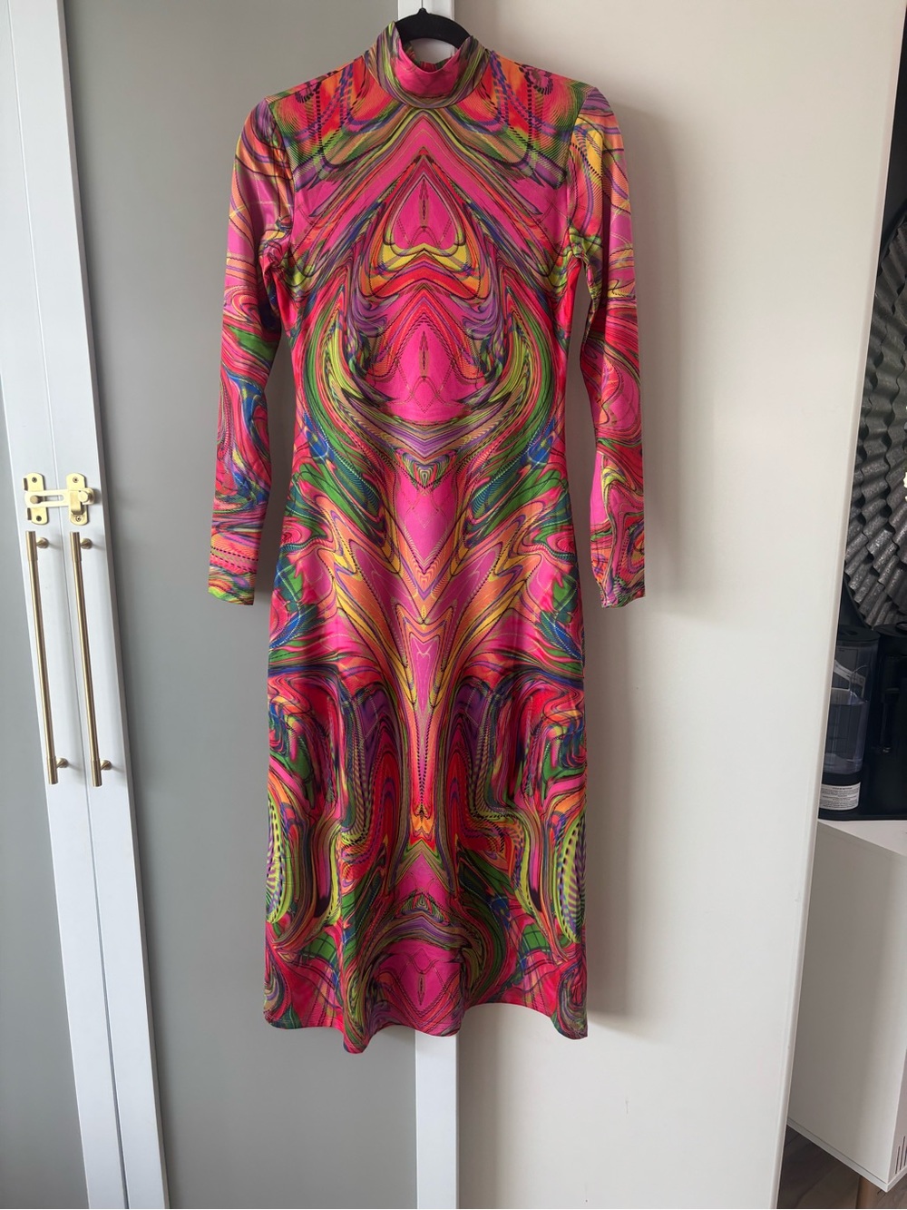 Desigual Pink Multicolor Swirl Long Sleeve Dress - Picture 1 of 3